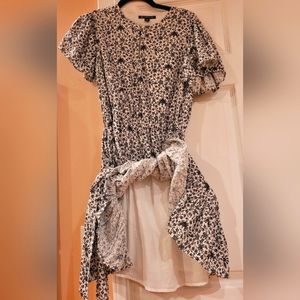 INC International concept Floral mini dress , white and black , Size XS.